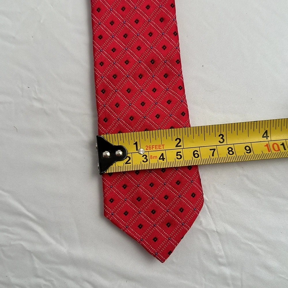 Kalikow boys red multicolor pattern clip on tie